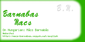 barnabas macs business card