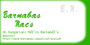 barnabas macs business card